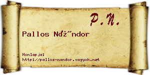 Pallos Nándor névjegykártya