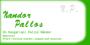 nandor pallos business card